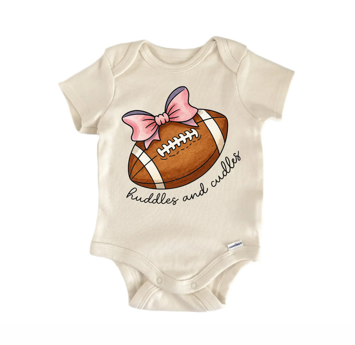 Huddle Cuddle Girl Football Newborn Baby Bodysuit