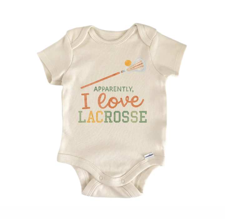 I Love Lacrosse Newborn Baby Onesie® Bodysuit