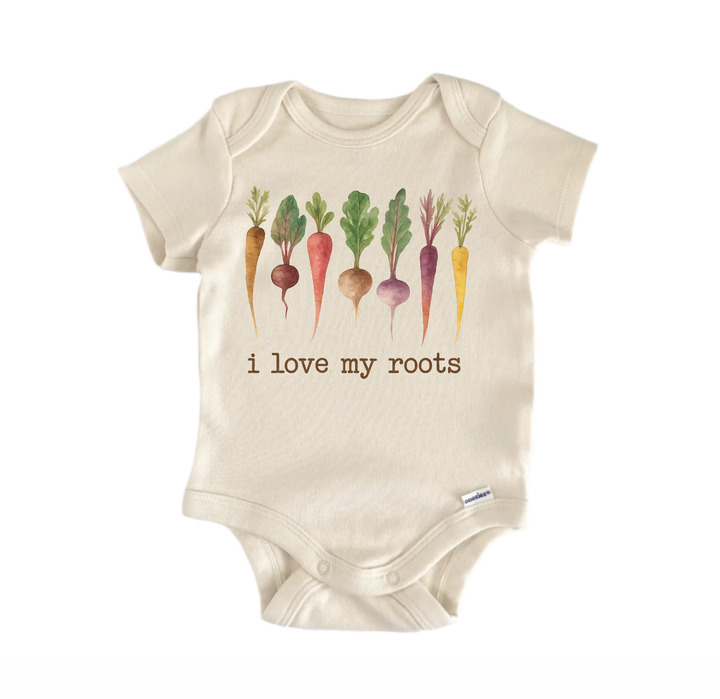 I Love My Roots Vegetables Newborn Baby Onesie® Onesie®