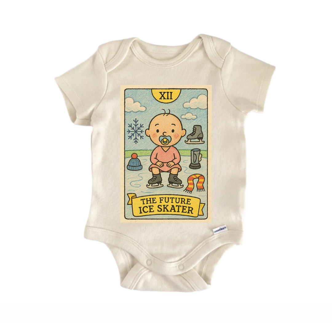 Ice Skater Tarot - Baby Bodysuit  Funny Cute Onesie® | North Fork Forager LLC
