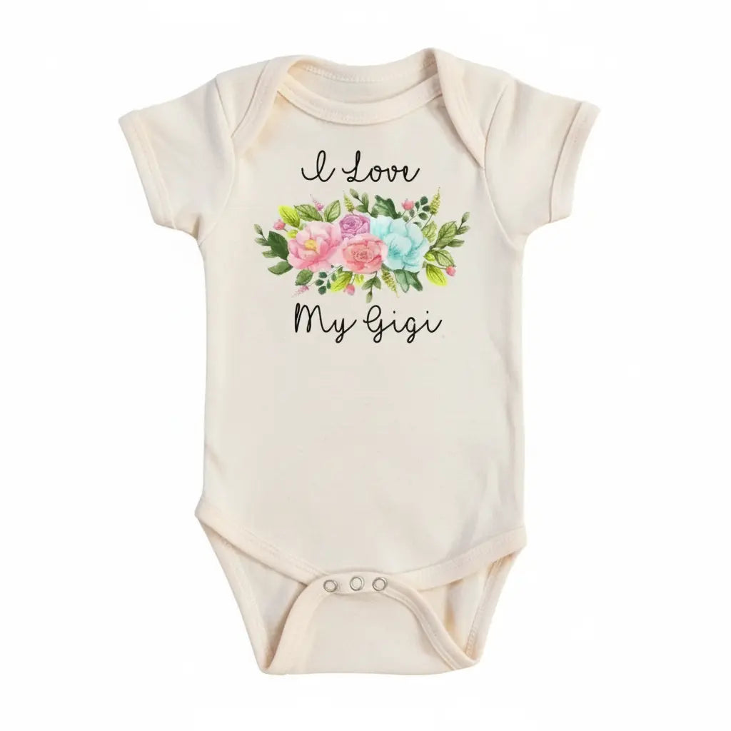 Gigi Floral - Baby Boy Girl Clothes Infant Bodysuit Funny Cute Newborn  Funny Cute Onesie® | North Fork Forager LLC