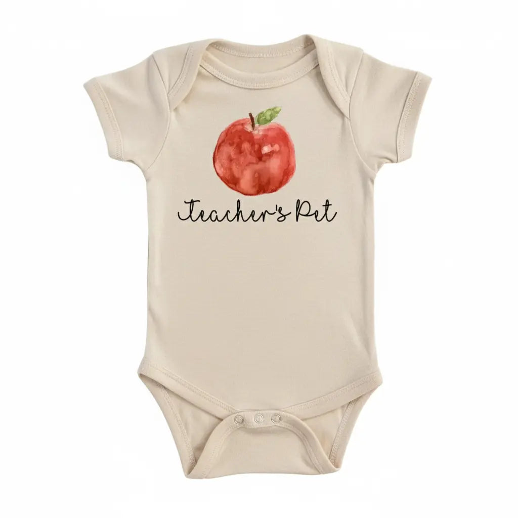 Teacher's Pet Apple - Baby Boy Girl Clothes Infant Bodysuit Funny Cute Newborn  Funny Cute Onesie® | North Fork Forager LLC