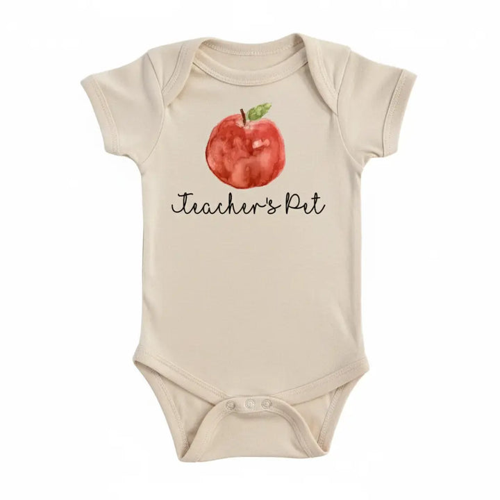 Teacher's Pet Apple - Baby Boy Girl Clothes Infant Bodysuit Funny Cute Newborn  Funny Cute Onesie® | North Fork Forager LLC