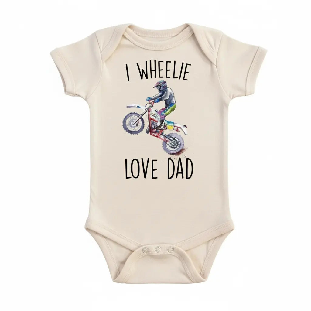 Dirt Bike Wheelie - Baby Boy Girl Clothes Infant Bodysuit Funny Cute Newborn  Funny Cute Onesie® | North Fork Forager LLC