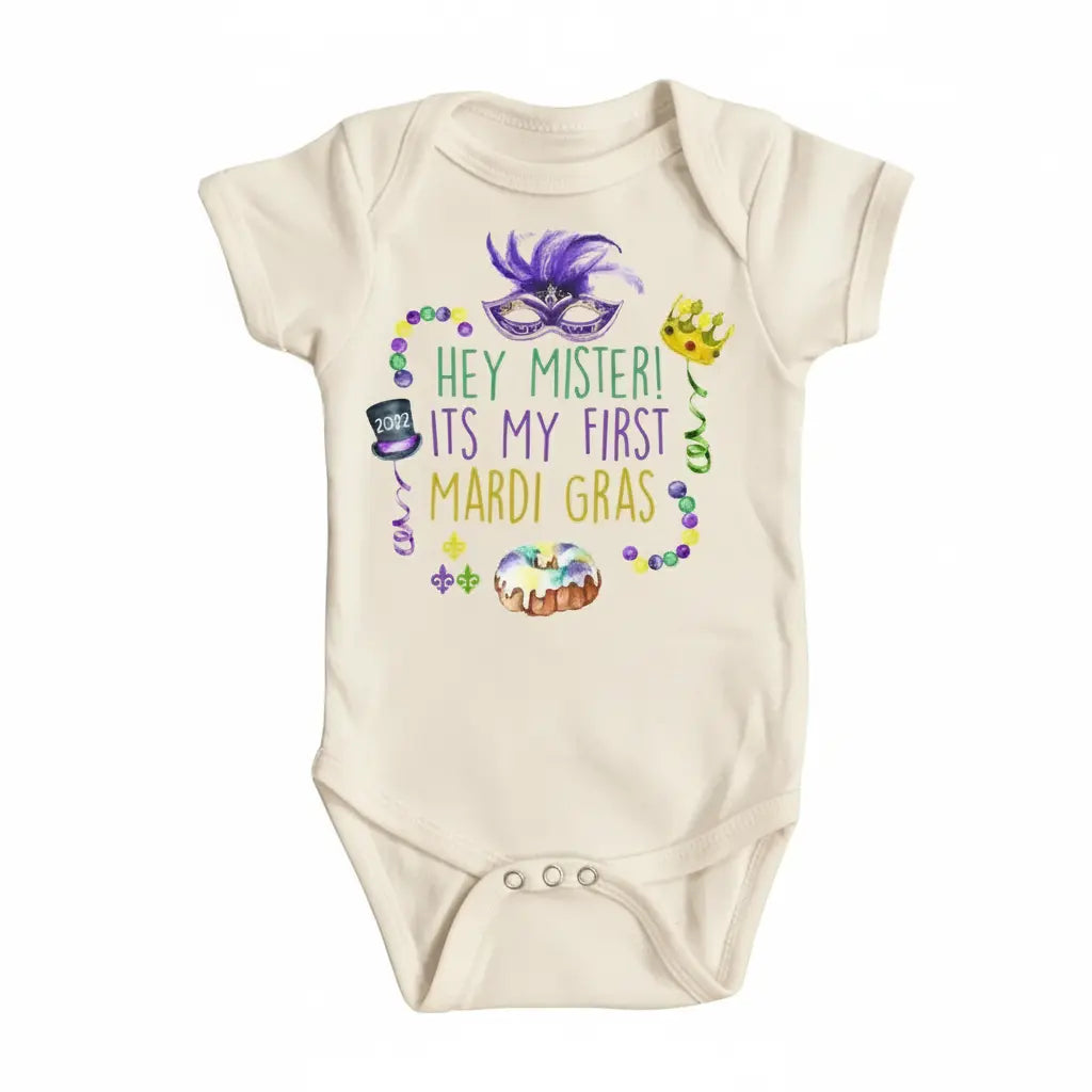 Mardi Gras - Baby Boy Girl Clothes Infant Bodysuit Funny Cute Newborn 1I  Funny Cute Onesie® | North Fork Forager LLC