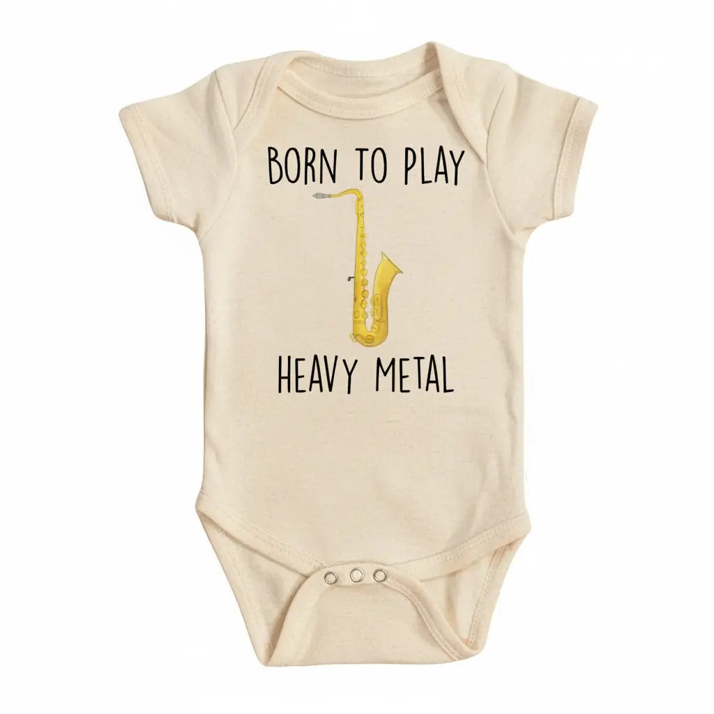 Saxophone Heavy Metal - Baby Boy Girl Clothes Infant Bodysuit Funny Cute Newborn  Funny Cute Onesie® | North Fork Forager LLC