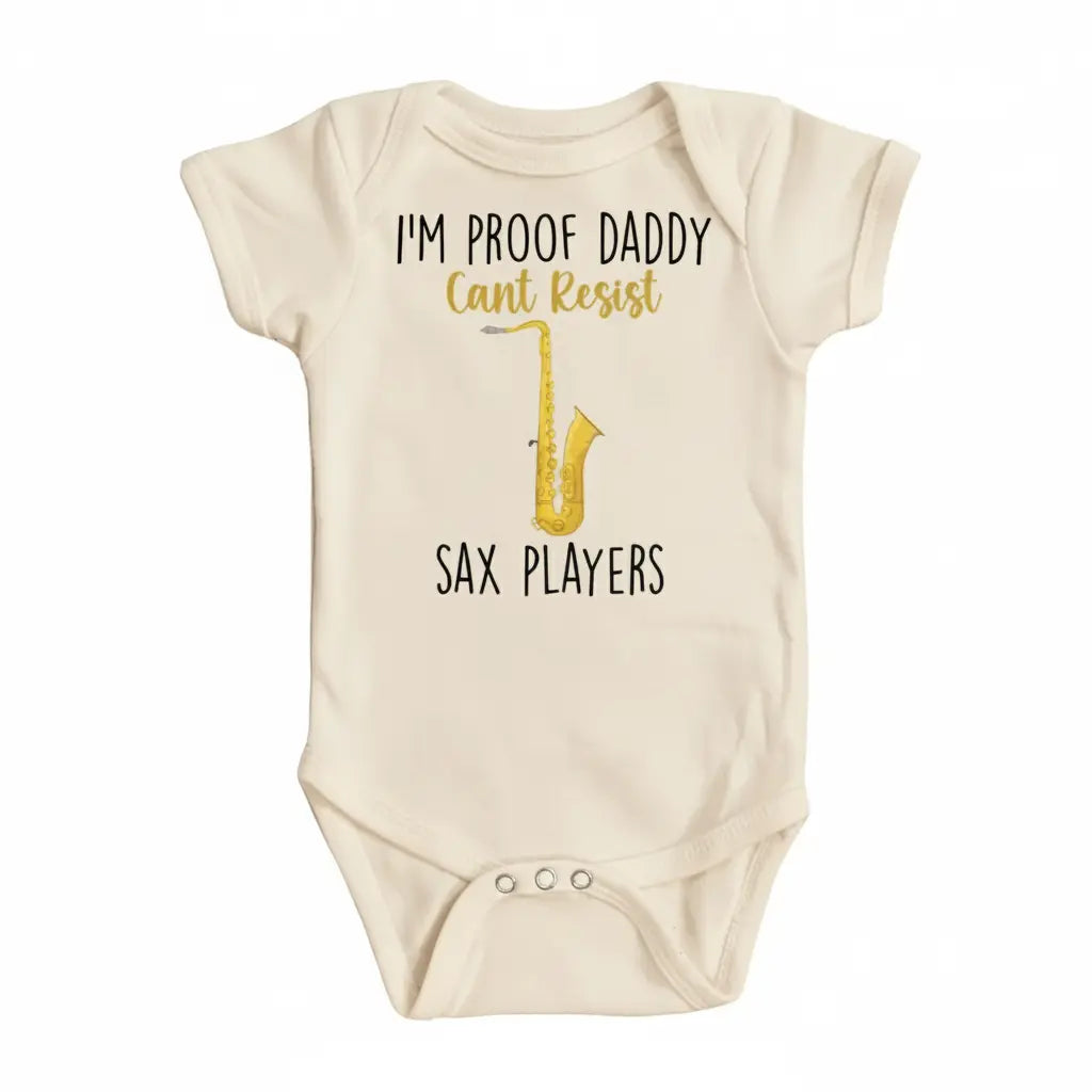 Saxophone Daddy - Baby Boy Girl Clothes Infant Bodysuit Funny Cute Newborn  Funny Cute Onesie® | North Fork Forager LLC
