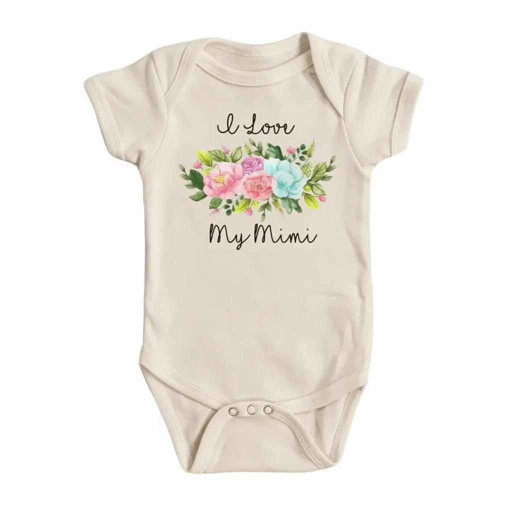 Mimi Floral - Baby Boy Girl Clothes Infant Bodysuit Funny Cute Newborn  Funny Cute Onesie® | North Fork Forager LLC