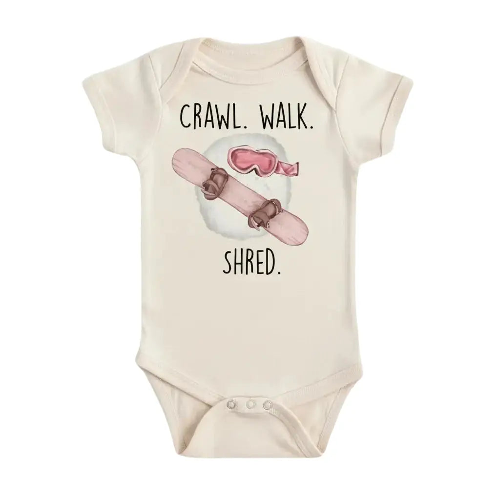 Snowboarding Crawl - Baby Boy Girl Clothes Infant Bodysuit Funny Cute Newborn  Funny Cute Onesie® | North Fork Forager LLC