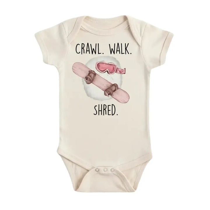 Snowboarding Crawl - Baby Boy Girl Clothes Infant Bodysuit Funny Cute Newborn  Funny Cute Onesie® | North Fork Forager LLC
