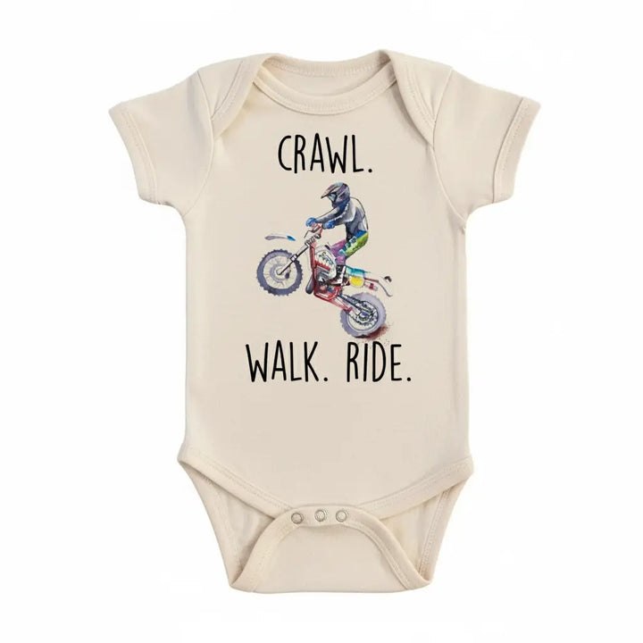 Dirt Bike Crawl - Baby Boy Girl Clothes Infant Bodysuit Funny Cute Newborn  Funny Cute Onesie® | North Fork Forager LLC