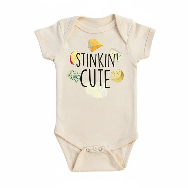 Cheese Stinkin' Cute - Baby Boy Girl Clothes Infant Bodysuit Funny Cute Newborn  Funny Cute Onesie® | North Fork Forager LLC