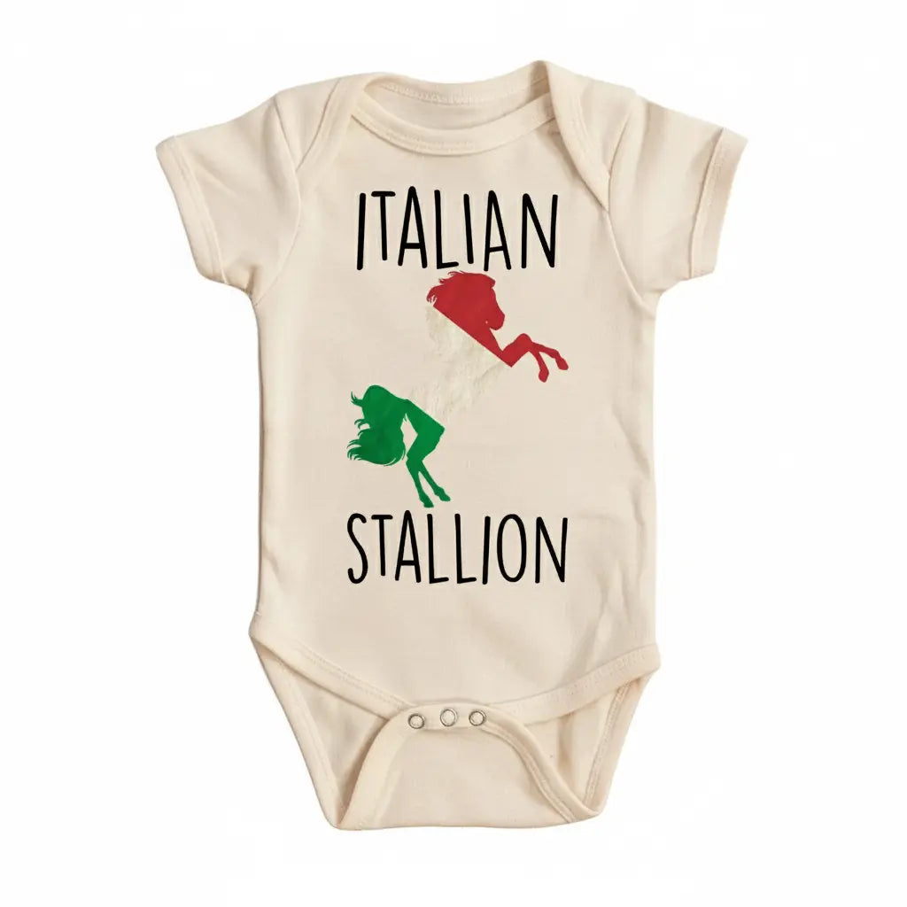 Italian Stallion - Baby Boy Girl Clothes Infant Bodysuit Funny Cute Newborn  Funny Cute Onesie® | North Fork Forager LLC