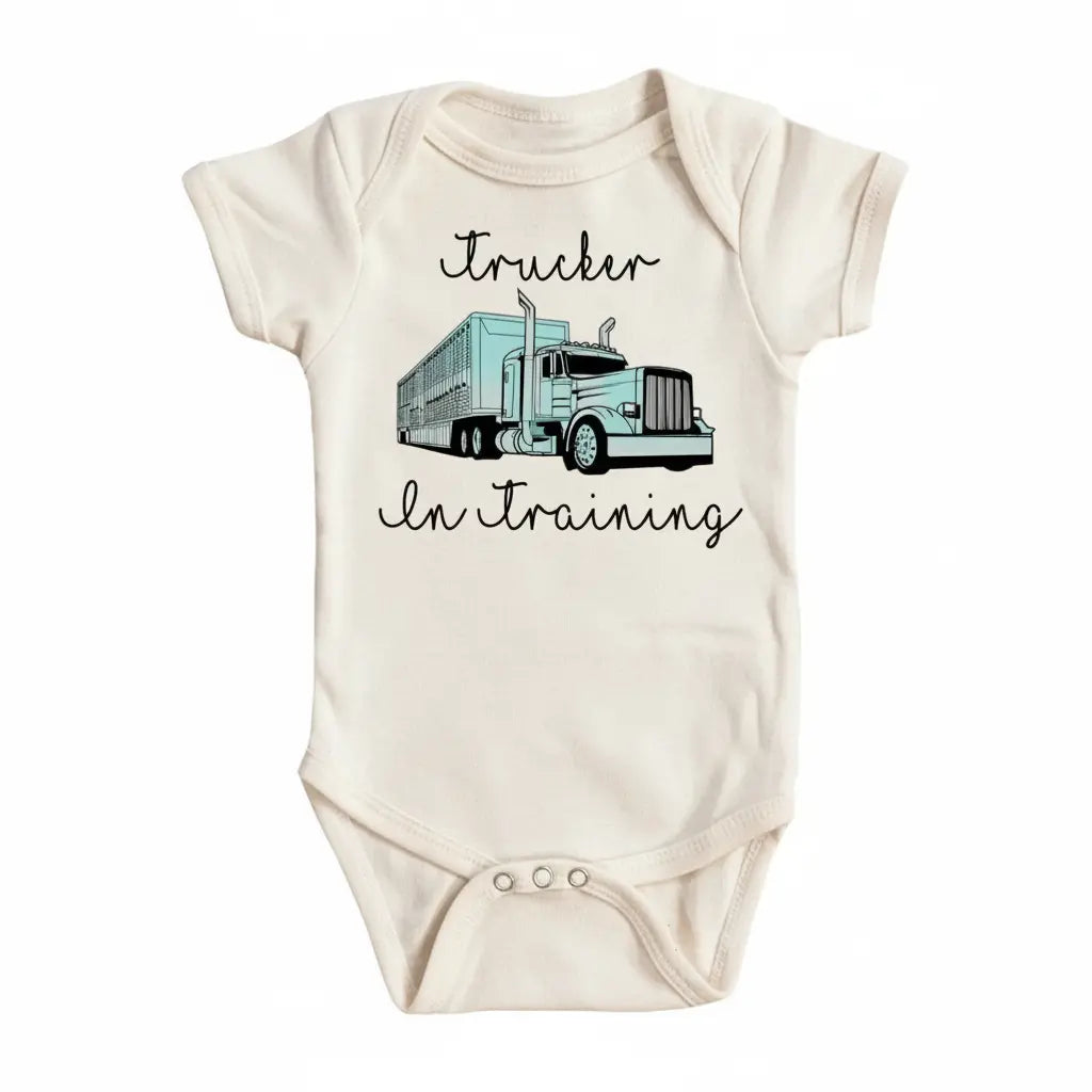 Trucker Training - Baby Boy Girl Clothes Infant Bodysuit Funny Cute Newborn  Funny Cute Onesie® | North Fork Forager LLC