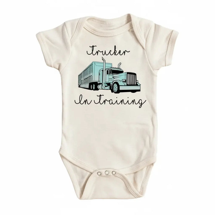 Trucker Training - Baby Boy Girl Clothes Infant Bodysuit Funny Cute Newborn  Funny Cute Onesie® | North Fork Forager LLC