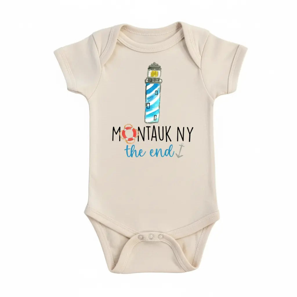 Montauk The End - Baby Boy Girl Clothes Infant Bodysuit Funny Cute Newborn  Funny Cute Onesie® | North Fork Forager LLC