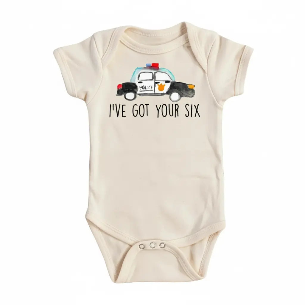 Police Your Six - Baby Boy Girl Clothes Infant Bodysuit Funny Cute Newborn  Funny Cute Onesie® | North Fork Forager LLC
