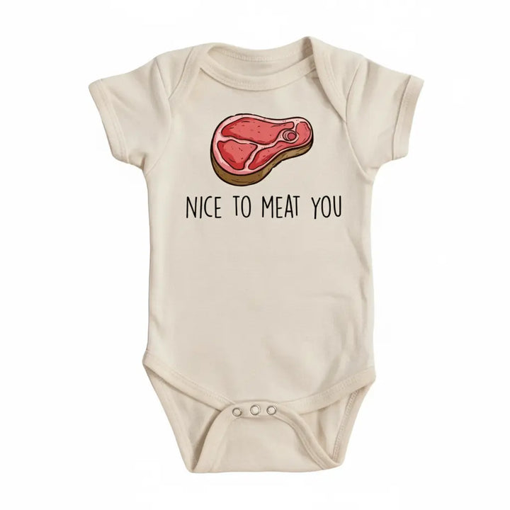 Meat You Bbq - Baby Boy Girl Clothes Infant Bodysuit Funny Cute Newborn  Funny Cute Onesie® | North Fork Forager LLC