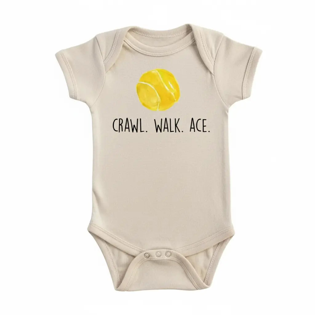 Tennis Crawl Ace  - Baby Boy Girl Clothes Infant Bodysuit Funny Cute Newborn  Funny Cute Onesie® | North Fork Forager LLC