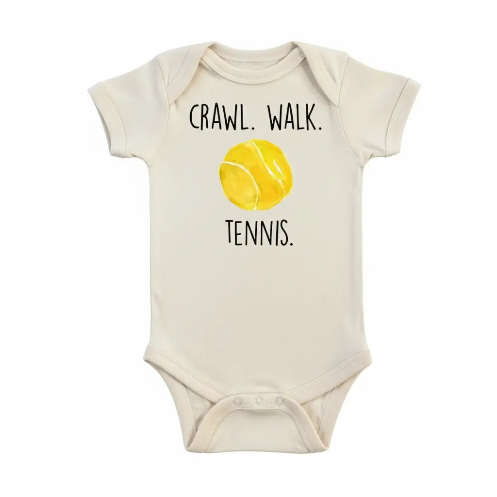 Tennis Crawl - Baby Boy Girl Clothes Infant Bodysuit Funny Cute Newborn  Funny Cute Onesie® | North Fork Forager LLC