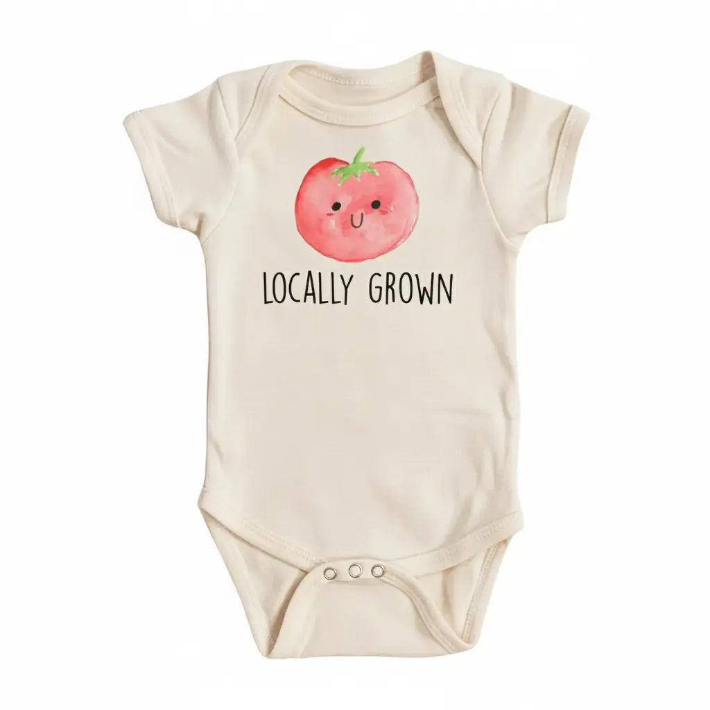 Tomato Locally Grown - Baby Boy Girl Clothes Infant Bodysuit Funny Cute Newborn  Funny Cute Onesie® | North Fork Forager LLC
