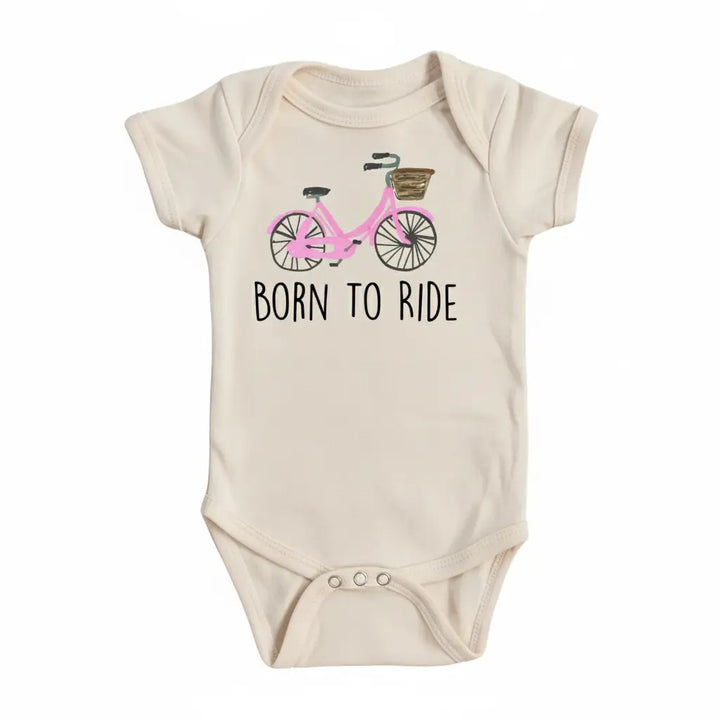 Bicycle Pink Born - Baby Boy Girl Clothes Infant Bodysuit Funny Cute Newborn 1C  Funny Cute Onesie® | North Fork Forager LLC