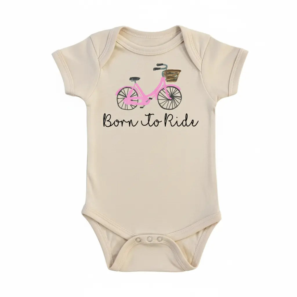 Bicycle Born Pink - Baby Boy Girl Clothes Infant Bodysuit Funny Cute Newborn  Funny Cute Onesie® | North Fork Forager LLC