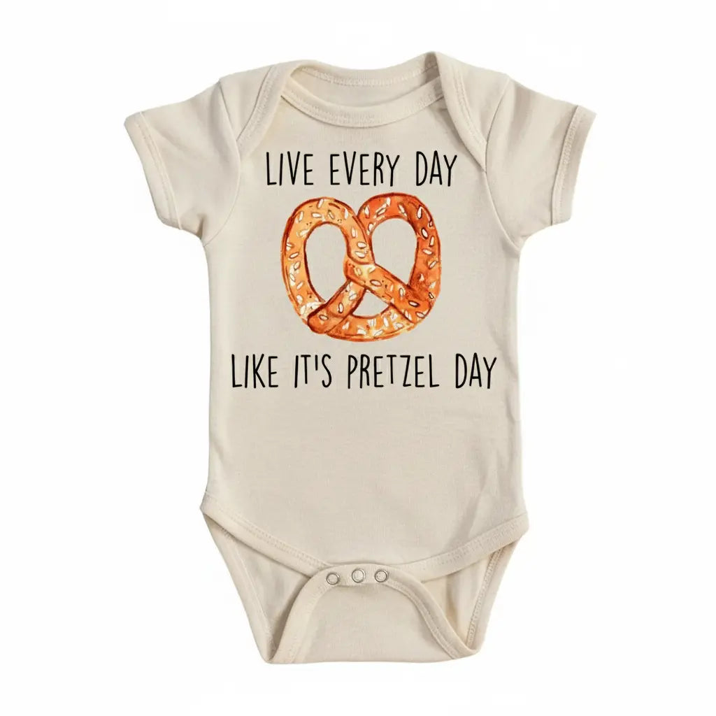 Pretzel - Baby Boy Girl Clothes Infant Bodysuit Funny Cute Newborn 1C  Funny Cute Onesie® | North Fork Forager LLC
