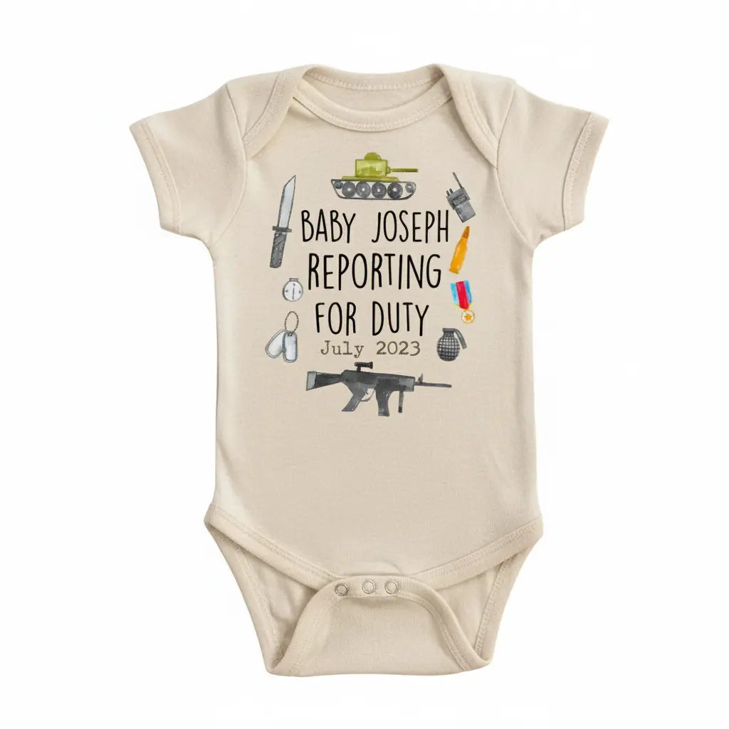 Military Duty - Baby Boy Girl Clothes Infant Bodysuit Funny Cute Newborn  Funny Cute Onesie® | North Fork Forager LLC