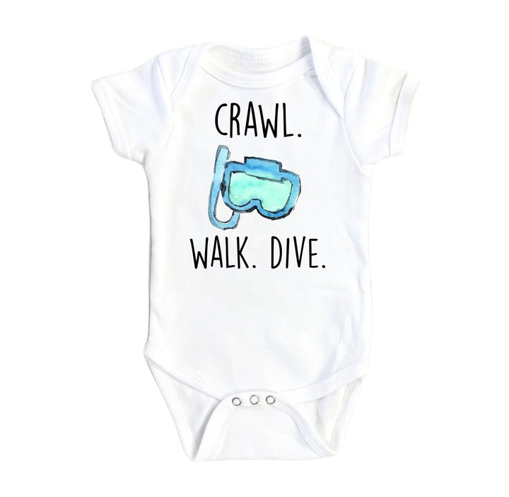 Diving Crawl - Baby Boy Girl Clothes Infant Bodysuit Funny Cute Newborn Onesie
