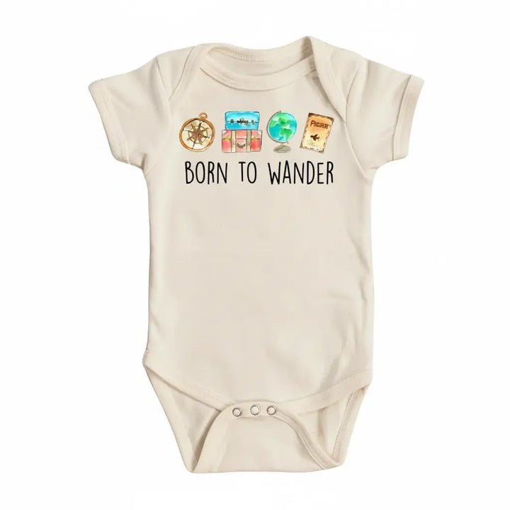 Born To Wander  - Baby Boy Girl Clothes Infant Bodysuit Funny Cute Newborn  Funny Cute Onesie® | North Fork Forager LLC