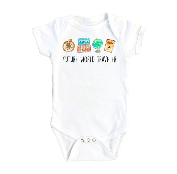 World Traveler Icon - Baby Boy Girl Clothes Infant Bodysuit Funny Cute Newborn Onesie