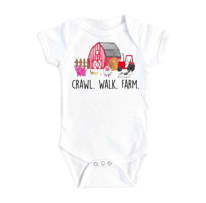 Farm Crawl - Baby Boy Girl Clothes Infant Bodysuit Funny Cute Newborn Onesie