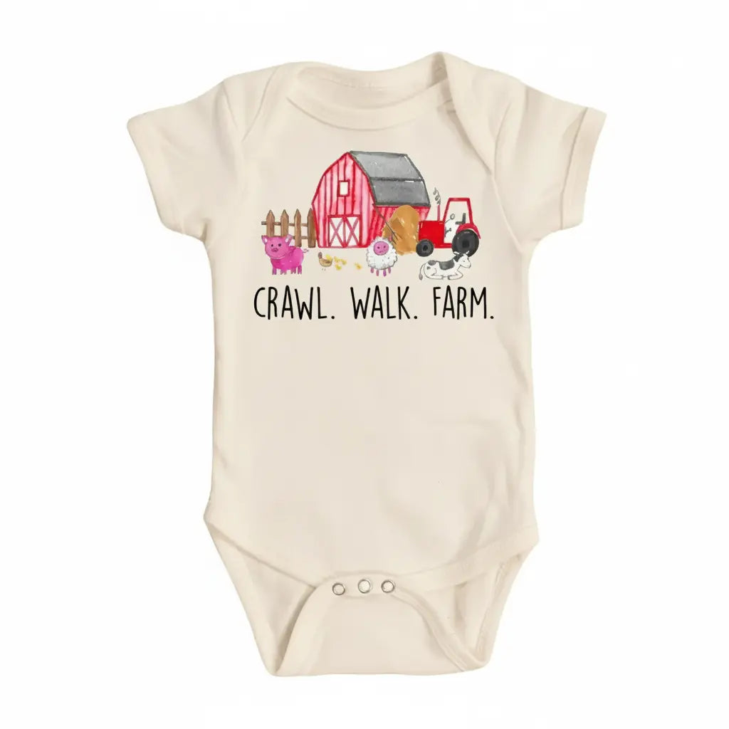 Farm Crawl - Baby Boy Girl Clothes Infant Bodysuit Funny Cute Newborn  Funny Cute Onesie® | North Fork Forager LLC