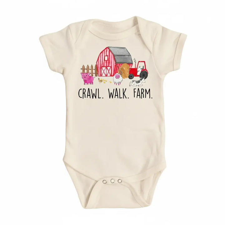 Farm Crawl - Baby Boy Girl Clothes Infant Bodysuit Funny Cute Newborn  Funny Cute Onesie® | North Fork Forager LLC