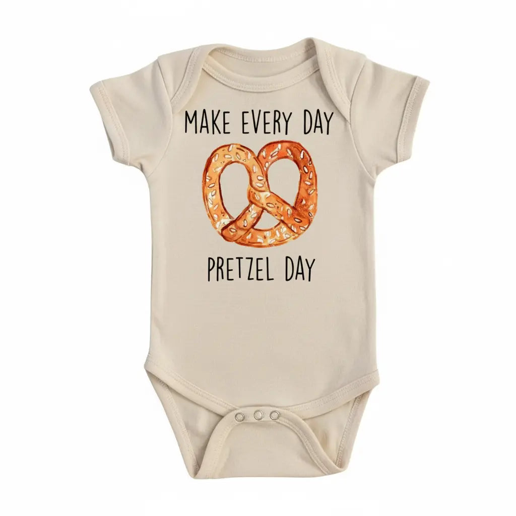 Pretzel - Baby Boy Girl Clothes Infant Bodysuit Funny Cute Newborn 1FG  Funny Cute Onesie® | North Fork Forager LLC