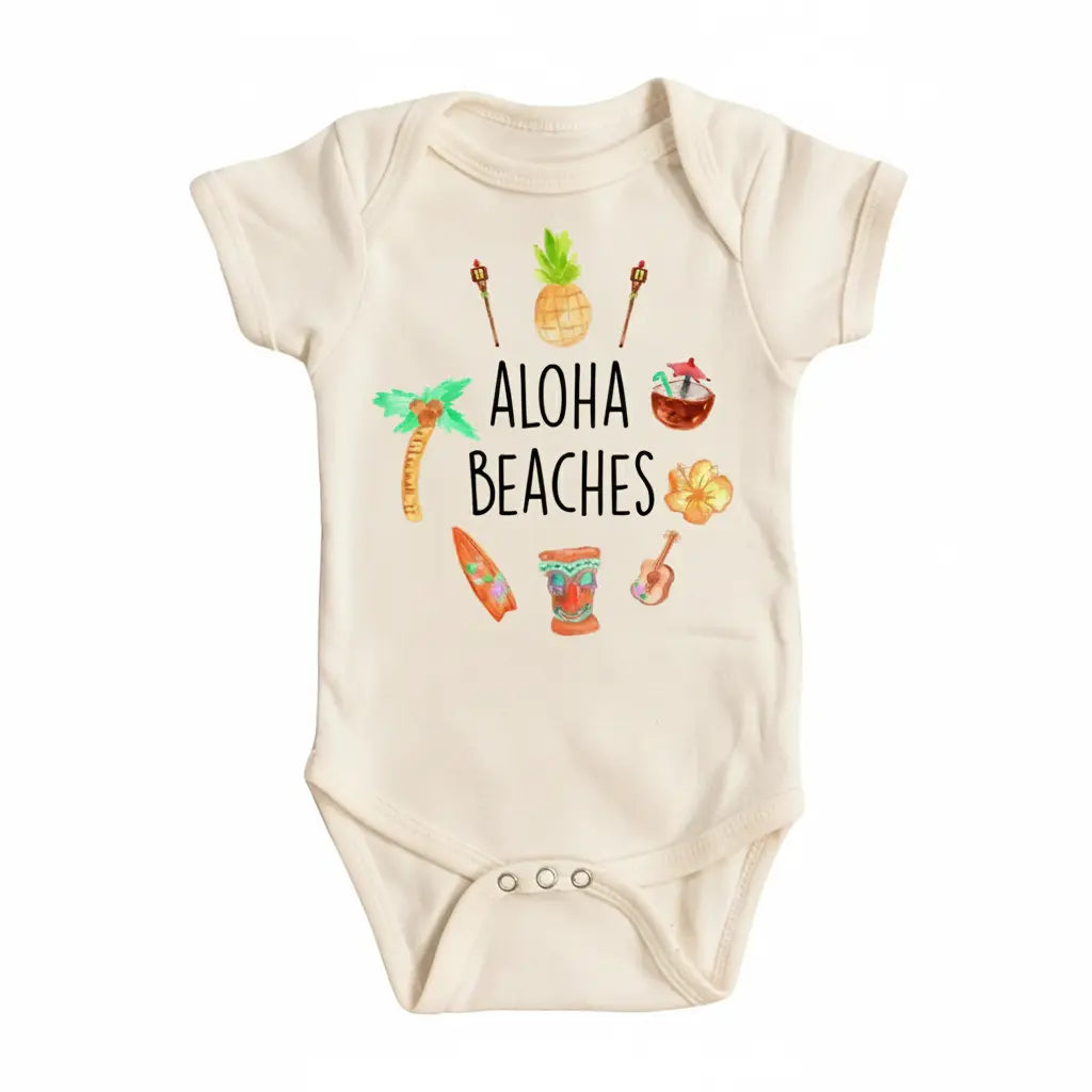 Aloha Beaches - Baby Boy Girl Clothes Infant Bodysuit Funny Cute Newborn  Funny Cute Onesie® | North Fork Forager LLC