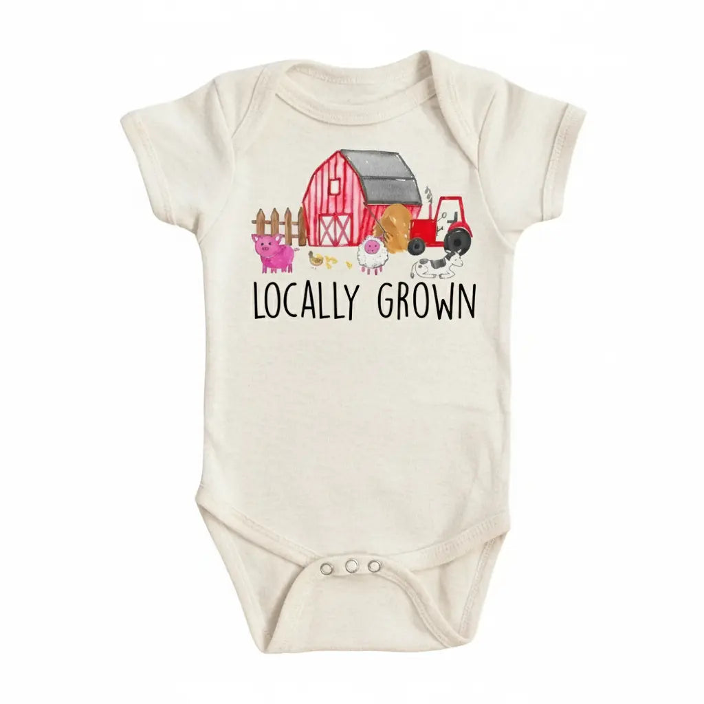 Farm Locally Grown - Baby Boy Girl Clothes Infant Bodysuit Funny Cute Newborn  Funny Cute Onesie® | North Fork Forager LLC