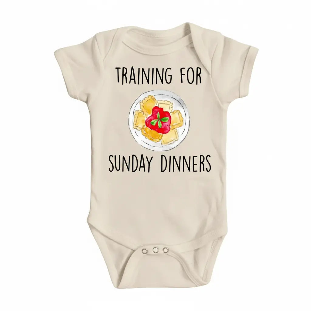 Italian Sunday Dinner- Baby Boy Girl Clothes Infant Bodysuit Funny Cute Newborn 1C  Funny Cute Onesie® | North Fork Forager LLC