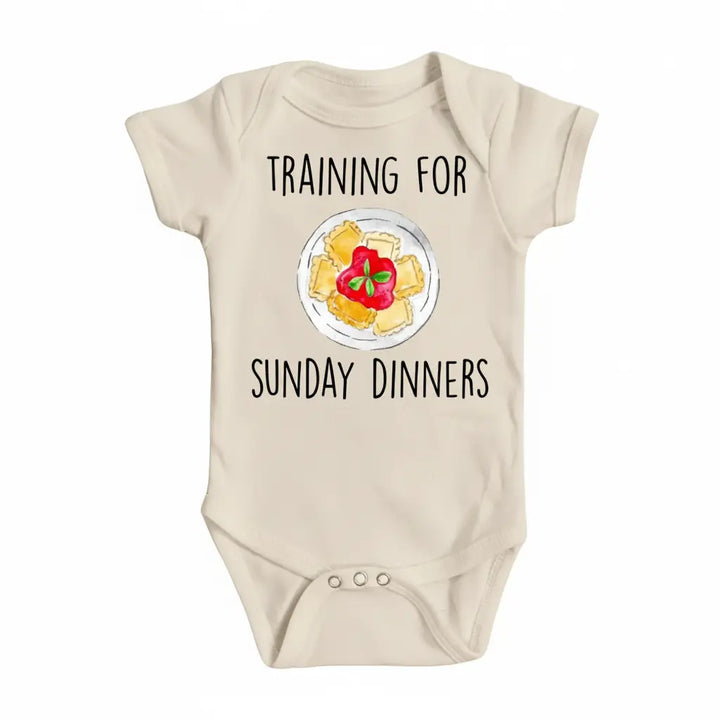 Italian Sunday Dinner- Baby Boy Girl Clothes Infant Bodysuit Funny Cute Newborn 1C  Funny Cute Onesie® | North Fork Forager LLC
