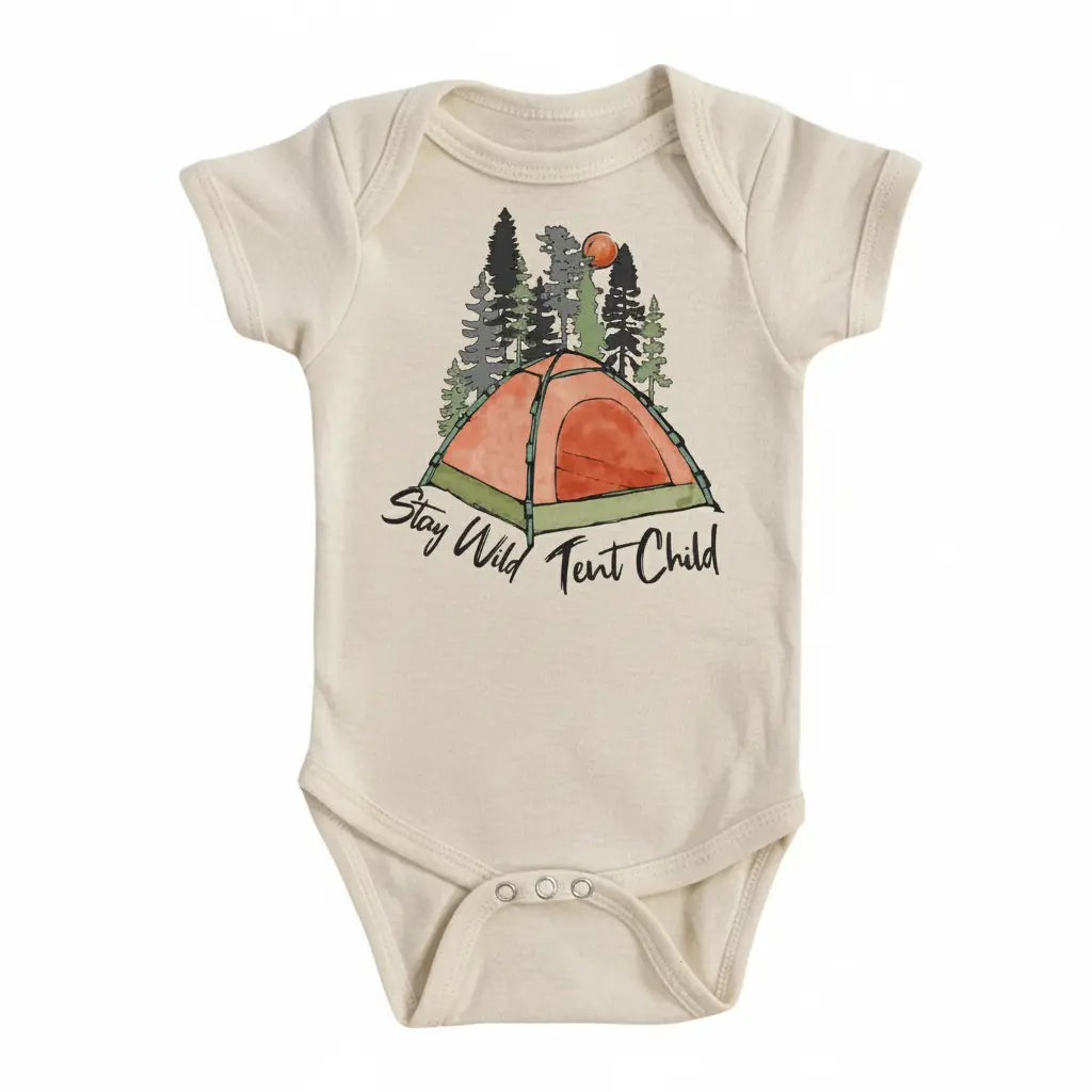Wild Tent Child - Baby Boy Girl Clothes Infant Bodysuit Funny Cute Newborn  Funny Cute Onesie® | North Fork Forager LLC