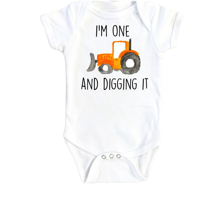 Construction One - Baby Boy Girl Clothes Infant Bodysuit Funny Cute Newborn Onesie