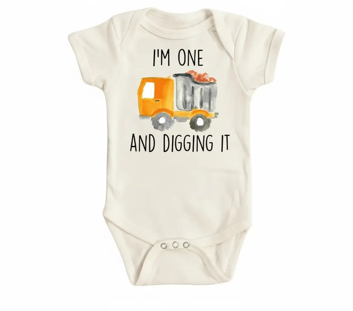 Dump Truck One - Baby Boy Girl Clothes Infant Bodysuit Funny Cute Newborn  Funny Cute Onesie® | North Fork Forager LLC