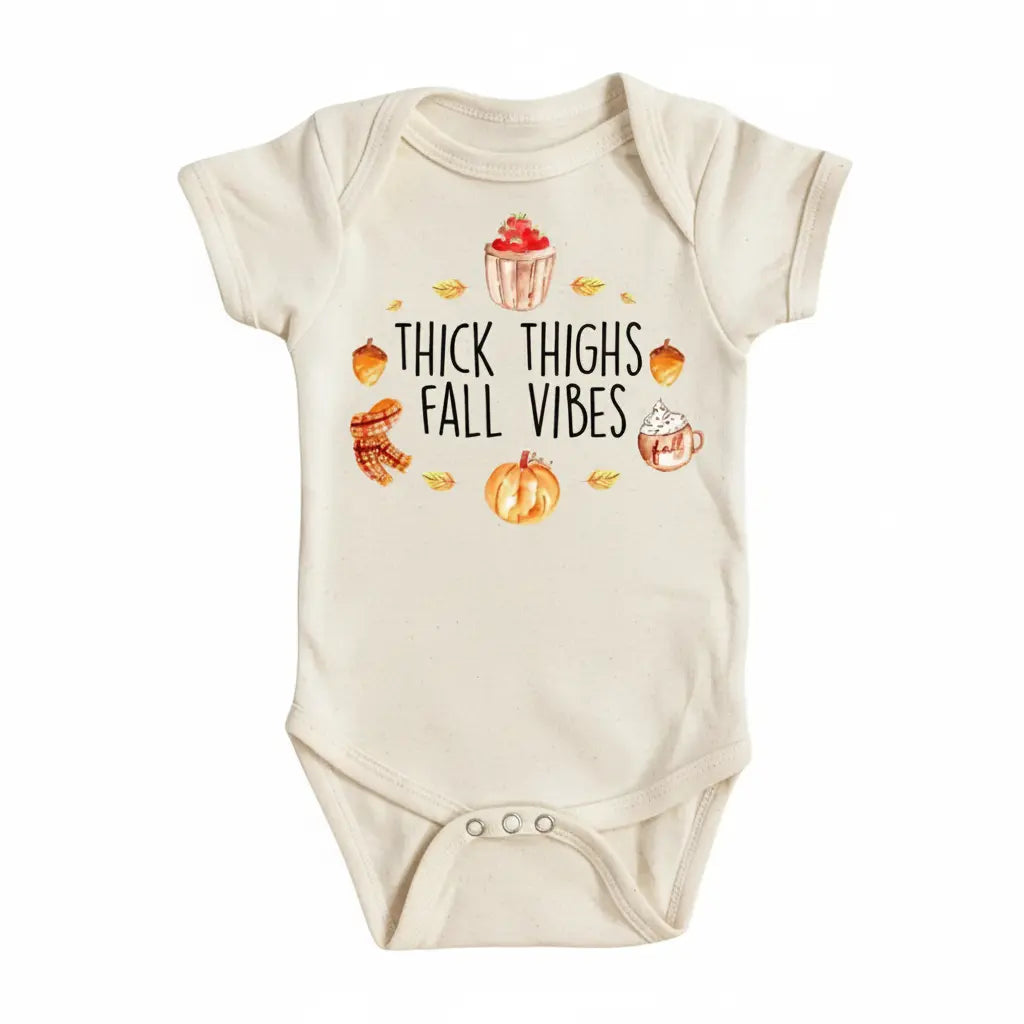 Fall  Thick Thighs 2 - Baby Boy Girl Clothes Infant Bodysuit Funny Cute Newborn  Funny Cute Onesie® | North Fork Forager LLC