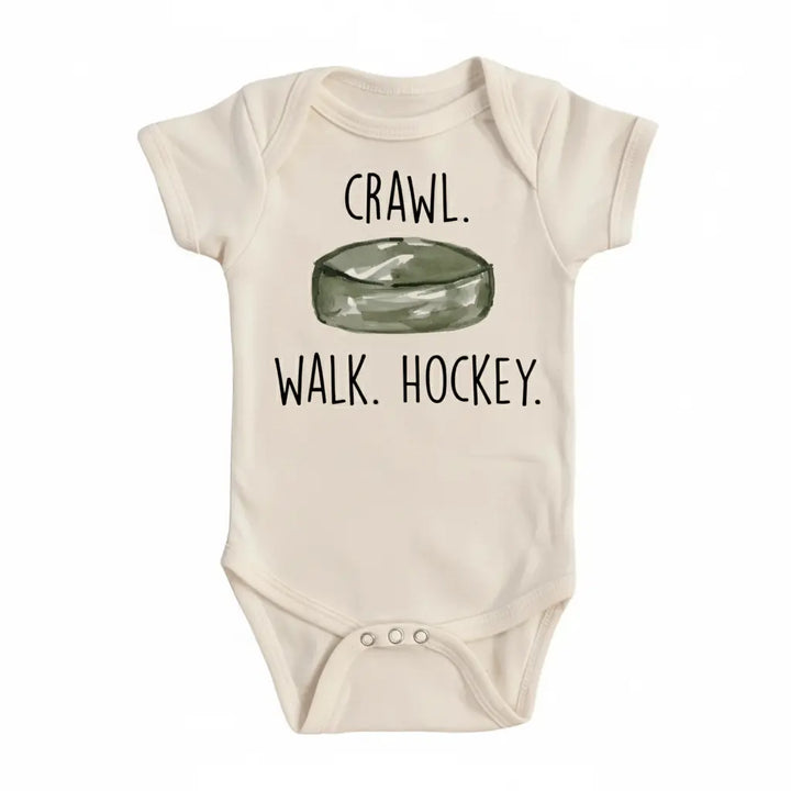 Hockey Crawl Walk - Baby Boy Girl Clothes Infant Bodysuit Funny Cute Newborn  Funny Cute Onesie® | North Fork Forager LLC