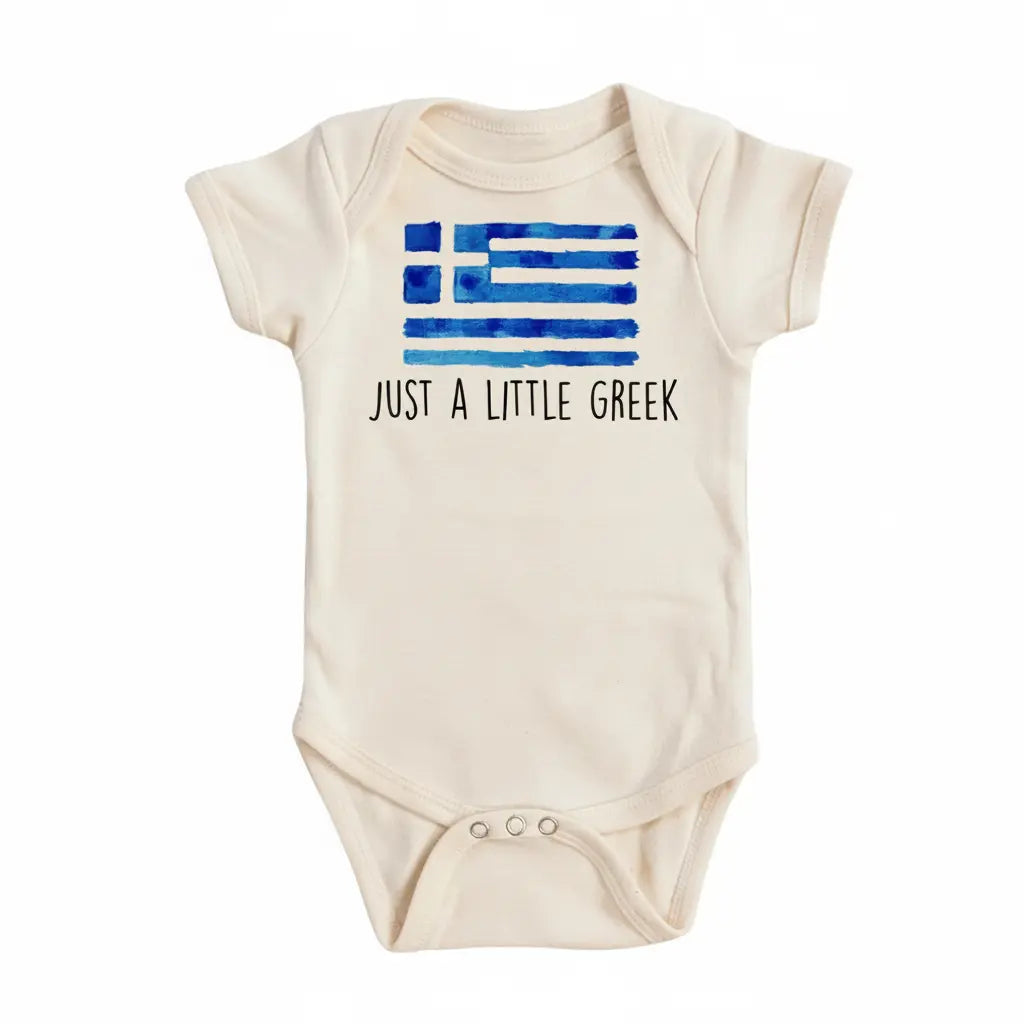 Little Greek - Baby Boy Girl Clothes Infant Bodysuit Funny Cute Newborn  Funny Cute Onesie® | North Fork Forager LLC