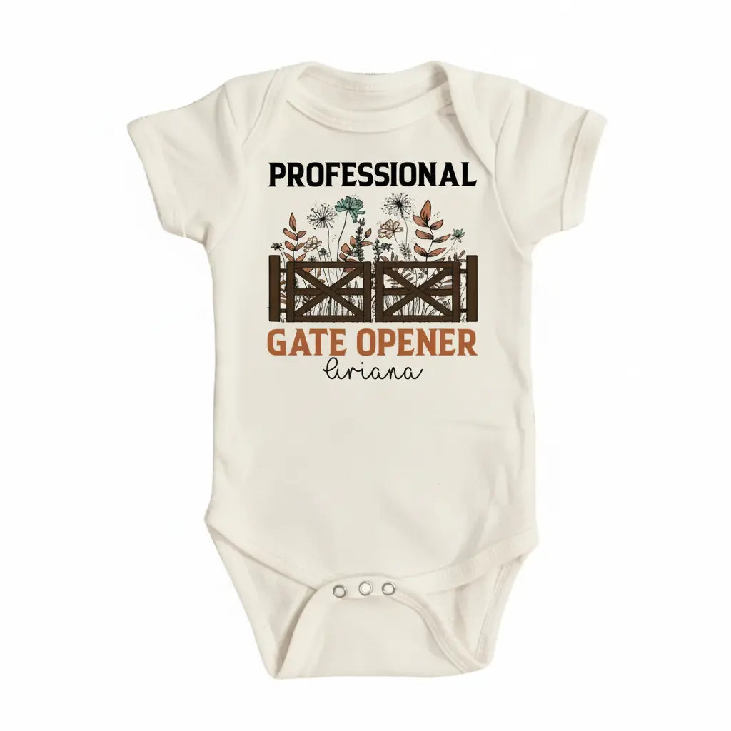 Farm Gate Opener - Baby Boy Girl Clothes Infant Bodysuit Funny Cute Newborn  Funny Cute Onesie® | North Fork Forager LLC