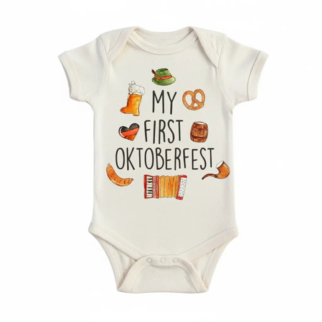 Oktoberfest First - Baby Boy Girl Clothes Infant Bodysuit Funny Cute Newborn  Funny Cute Onesie® | North Fork Forager LLC