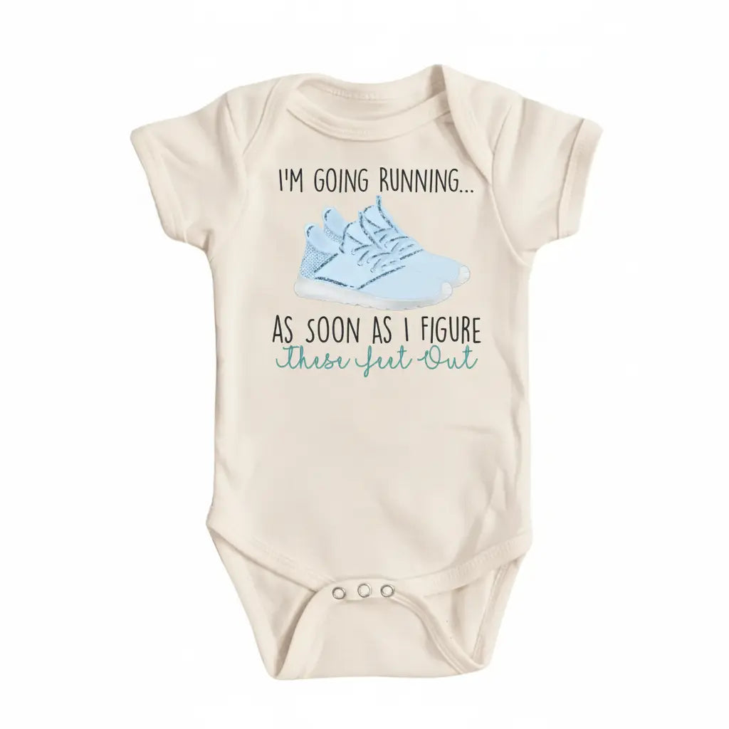 Running - Baby Boy Girl Clothes Infant Bodysuit Funny Cute Newborn 1C  Funny Cute Onesie® | North Fork Forager LLC