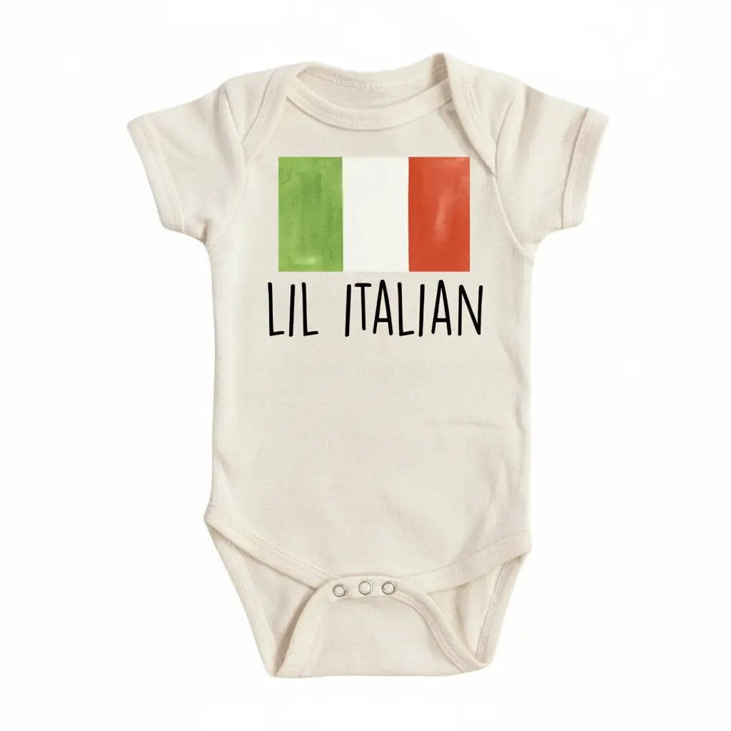Little Italian Flag - Baby Boy Girl Clothes Infant Bodysuit Funny Cute Newborn  Funny Cute Onesie® | North Fork Forager LLC
